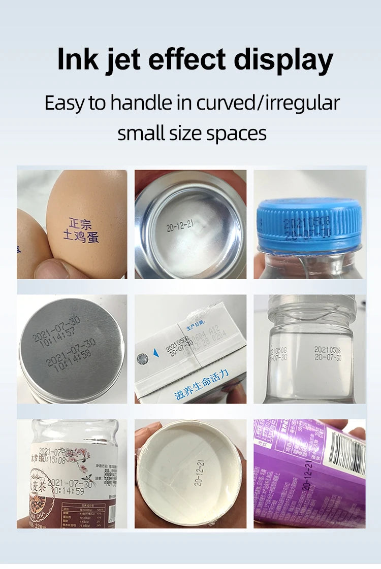Small Portable Handheld Inkjet Label Printer QR Code Logo Date Text Intelligent Printing Equipment Metal Plastic Permanent Color