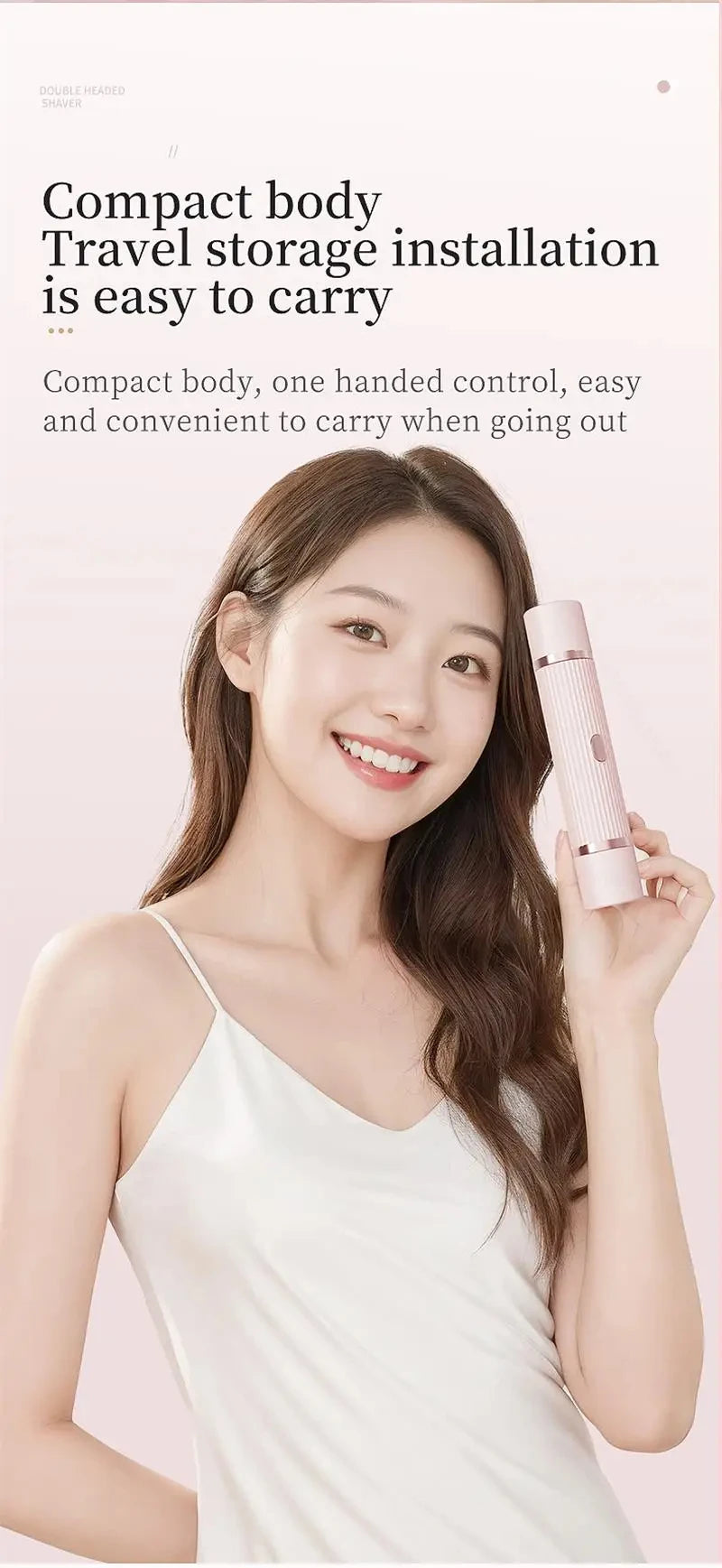 2026 New Women Electric Shaver Waterproof 2 in 1 Double Head Bikini Hair Trimmer Detachable Head Wet Dry Shaver