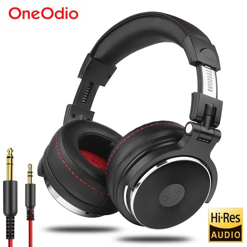 OneOdio Pro Studio Headphones – Wired Over Ear DJ Monitor Headset with Mic (HiFi Bass)