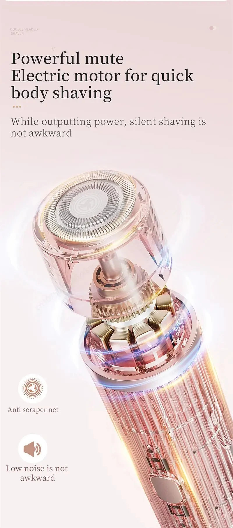 2026 New Women Electric Shaver Waterproof 2 in 1 Double Head Bikini Hair Trimmer Detachable Head Wet Dry Shaver