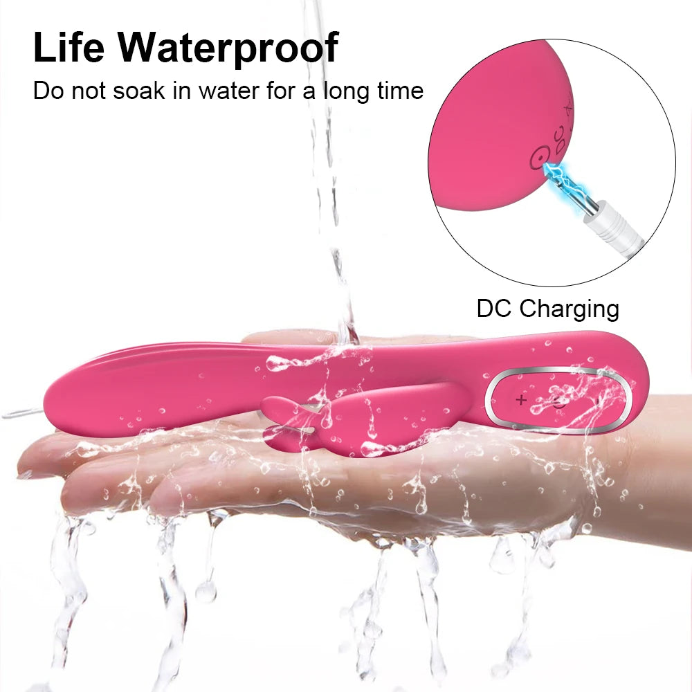 Powerful Rabbit Vibrator for Women Female Heating Dildo Clitoris Stimulator G Spot Vagina Nipple Massager Sex Toys for Adults