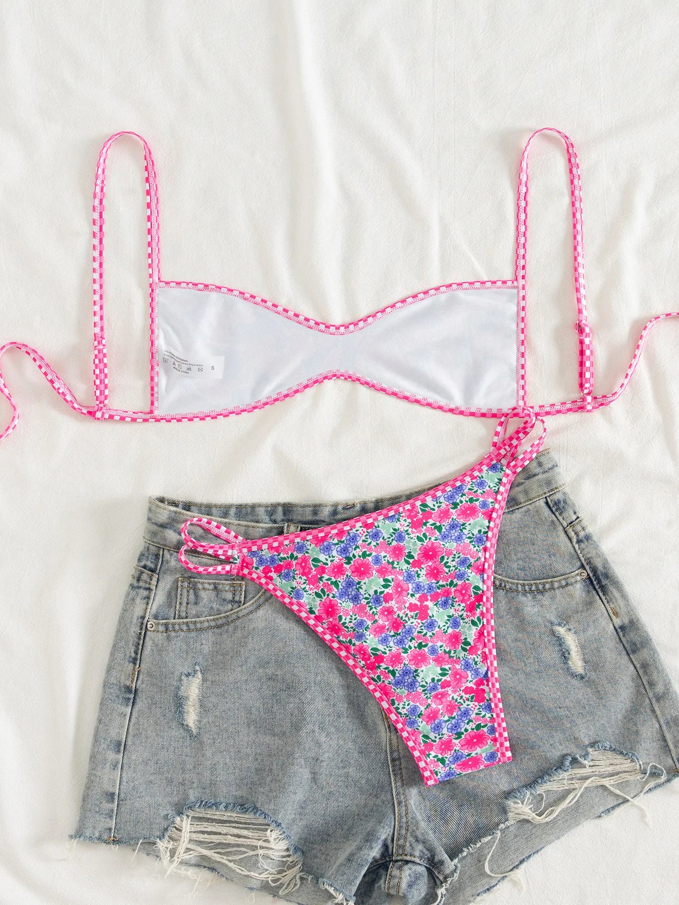 "Conjunto de bikini sin tirantes nuevo 2025 - Traje de baño sexy de dos piezas con espalda descubierta y lazo frontal para mujer"