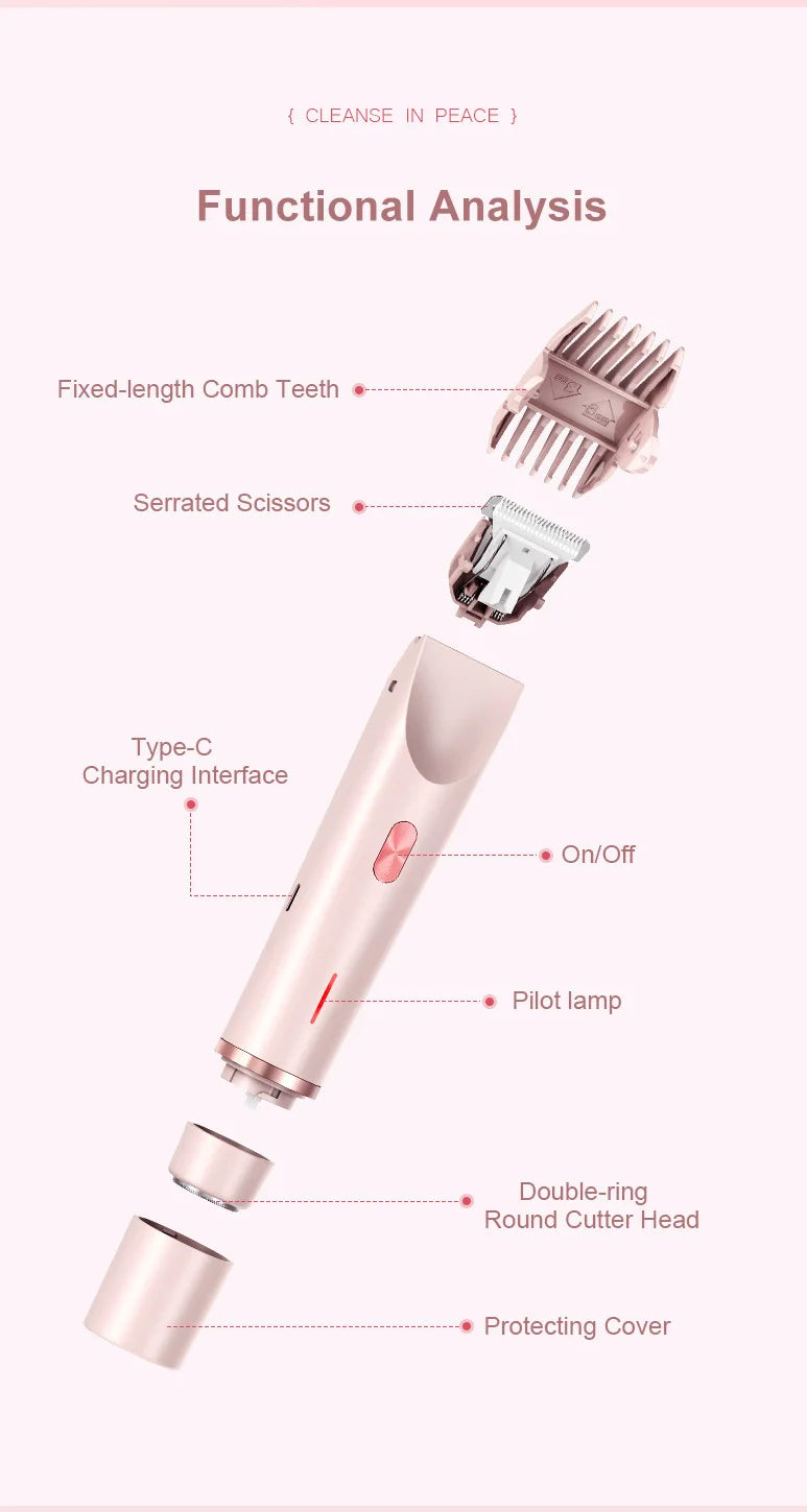 Women Electric Shaver – 2-in-1 Body Hair Remover & Bikini Trimmer for Legs, Underarm & Sensitive Areas