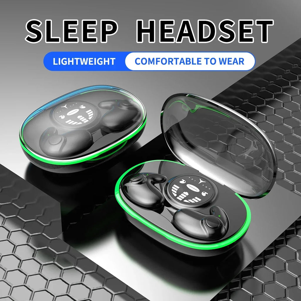TWS Bluetooth 5.3 Invisible Sleep Earbuds – Wireless Waterproof Sports Headphones with Noise Reduction