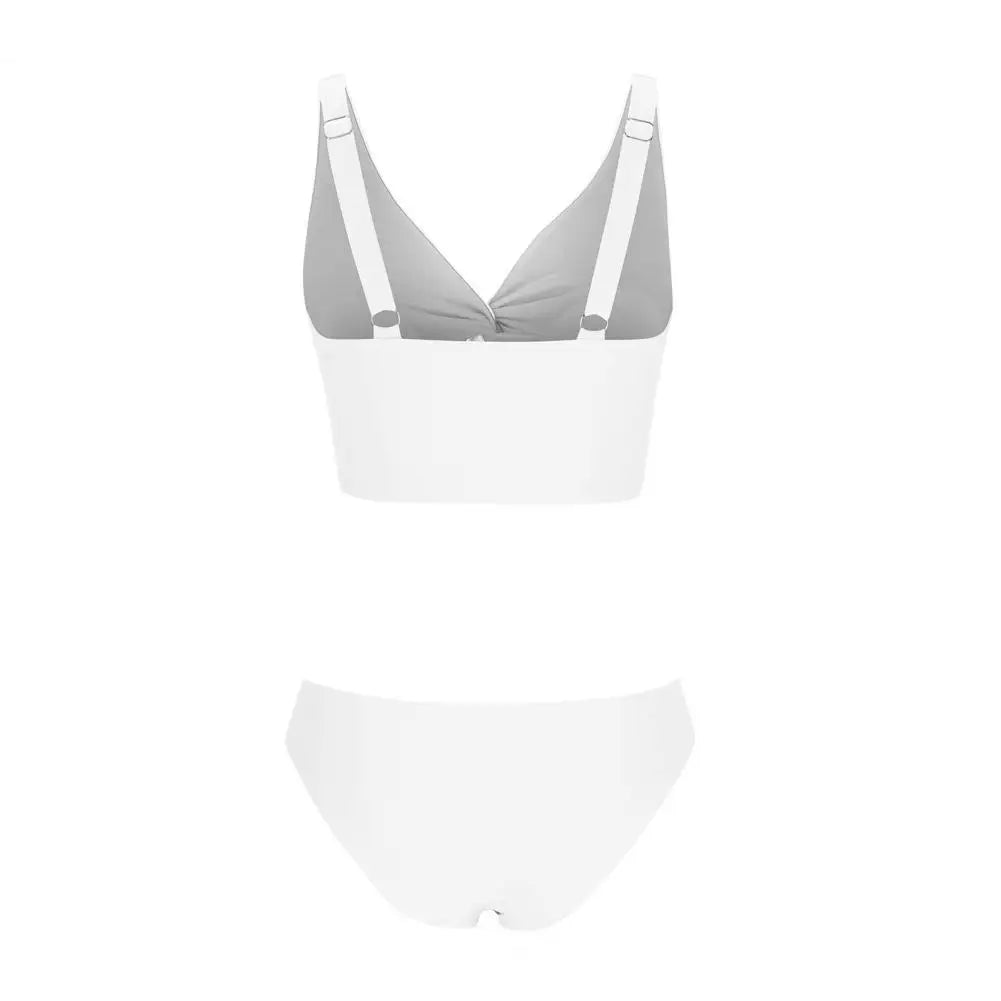 Sexy Knot Twist Bikini Set Women Adjustable Tankini Top Thong Swimsuit High Waist Beachwear 2026 Summer Swimwear