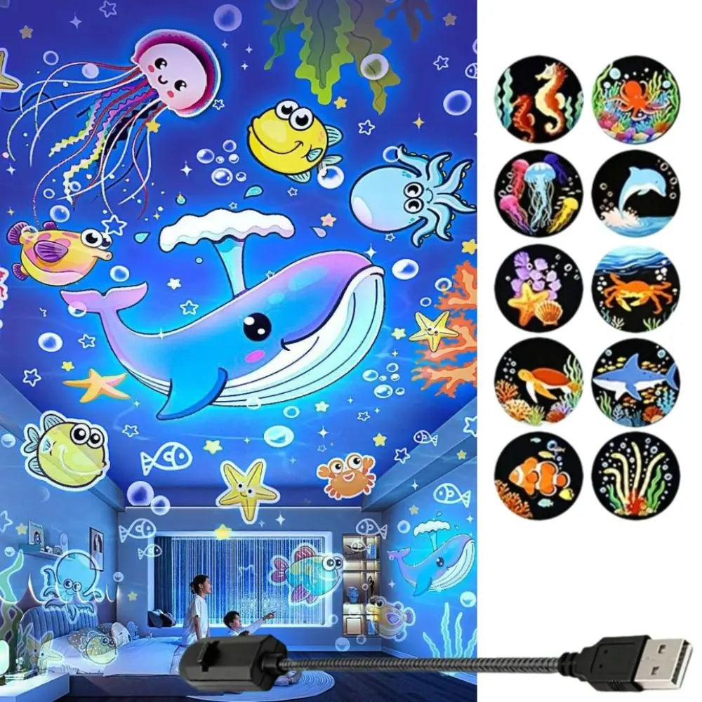360° Ocean Projector Lamp – Rotating Ambient Night Light