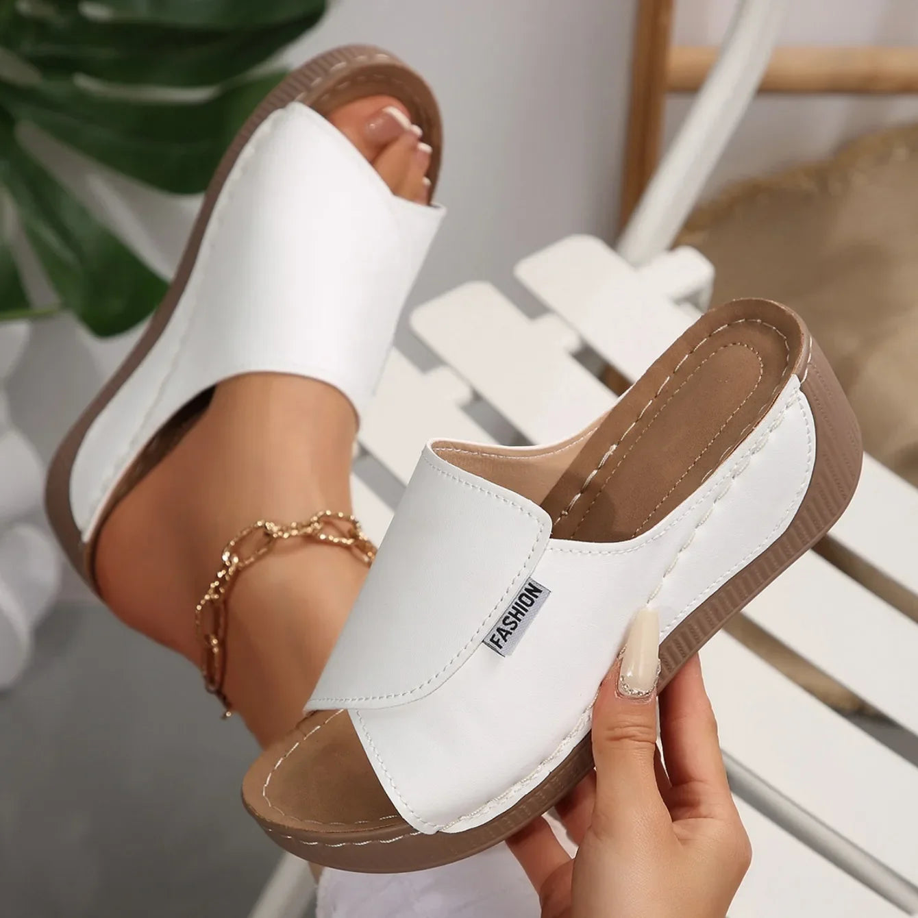Women's Wedge Slide Sandals – Comfortable Summer Platform Slippers