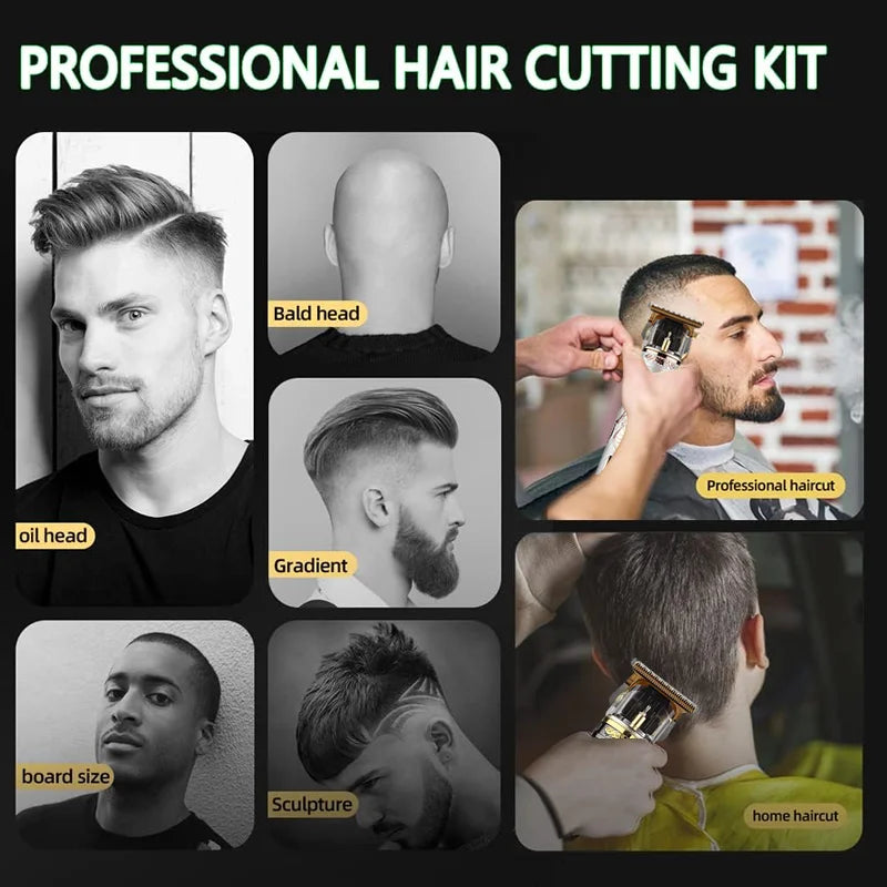 T9 Electric Hair Clipper & Beard Trimmer for Men – Professional Rechargeable Barber Shaving Machine