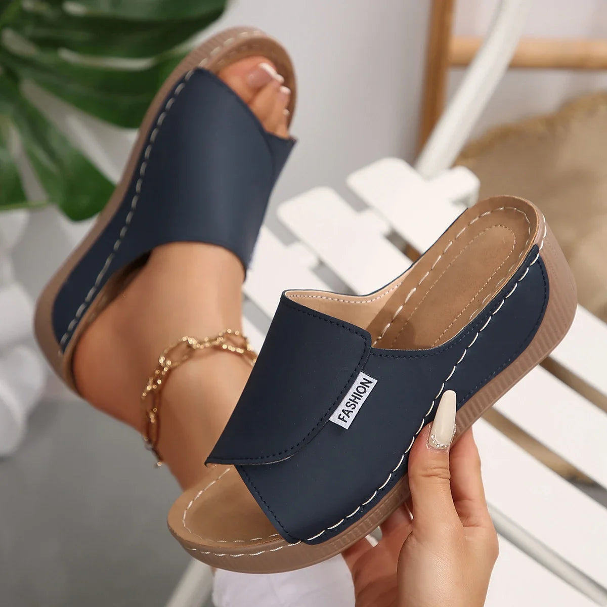 Women's Wedge Slide Sandals – Comfortable Summer Platform Slippers