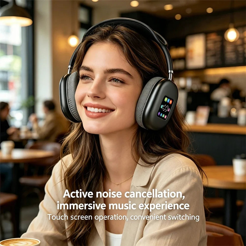 KEBIDUMEI Bluetooth 5.3 Wireless Headphones – ANC HiFi Stereo Over-Ear Headset with LED Display & FM Radio