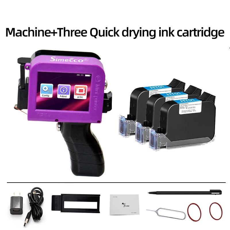 Small Portable Handheld Inkjet Label Printer QR Code Logo Date Text Intelligent Printing Equipment Metal Plastic Permanent Color