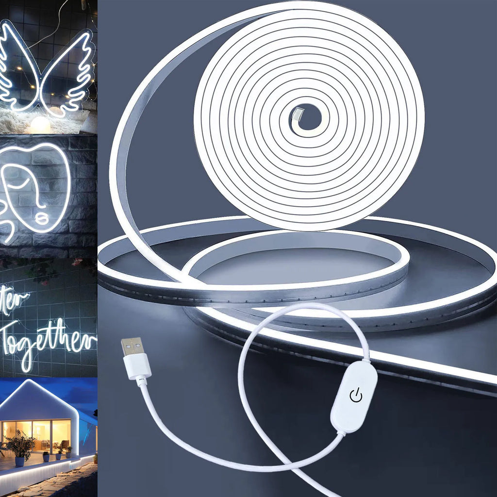 USB LED Neon Light Strip 5V – Dimmable Touch Sensor Waterproof
