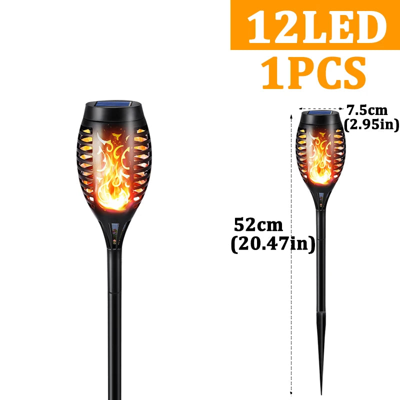 96 LED Solar Torch Lights – Waterproof Flickering Flame Garden & Patio Lights