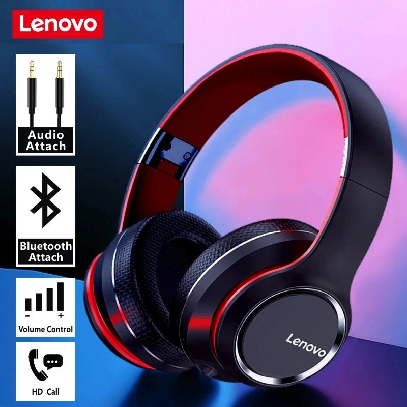 Lenovo HD200 Wireless Bluetooth Over-Ear Headphones – Noise Cancelling Gaming Headset