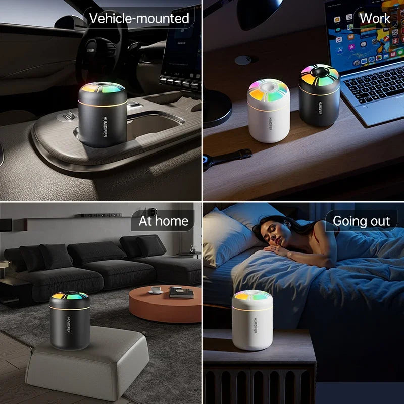 Diffuseur d'arômes et humidificateur USB 180 ml – Brumisateur d'huiles essentielles avec lumières d'ambiance colorées