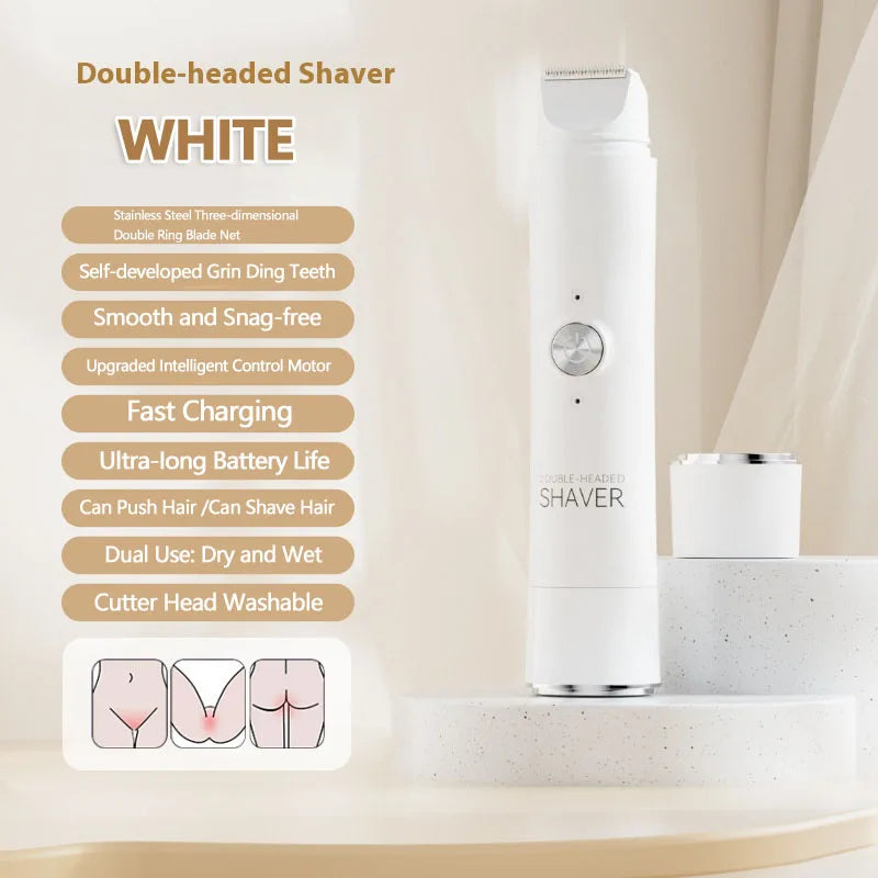 Women Electric Epilator – Rechargeable Dual Head Hair Removal Device for Body Grooming & Smooth Skin Care