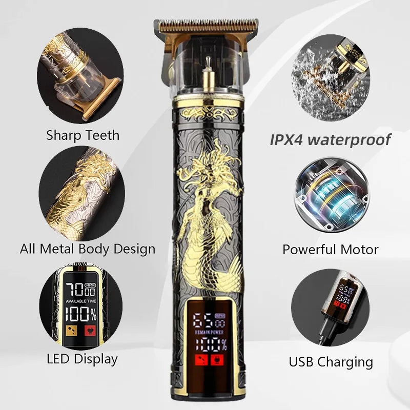 T9 Electric Hair Clipper & Beard Trimmer for Men – Professional Rechargeable Barber Shaving Machine