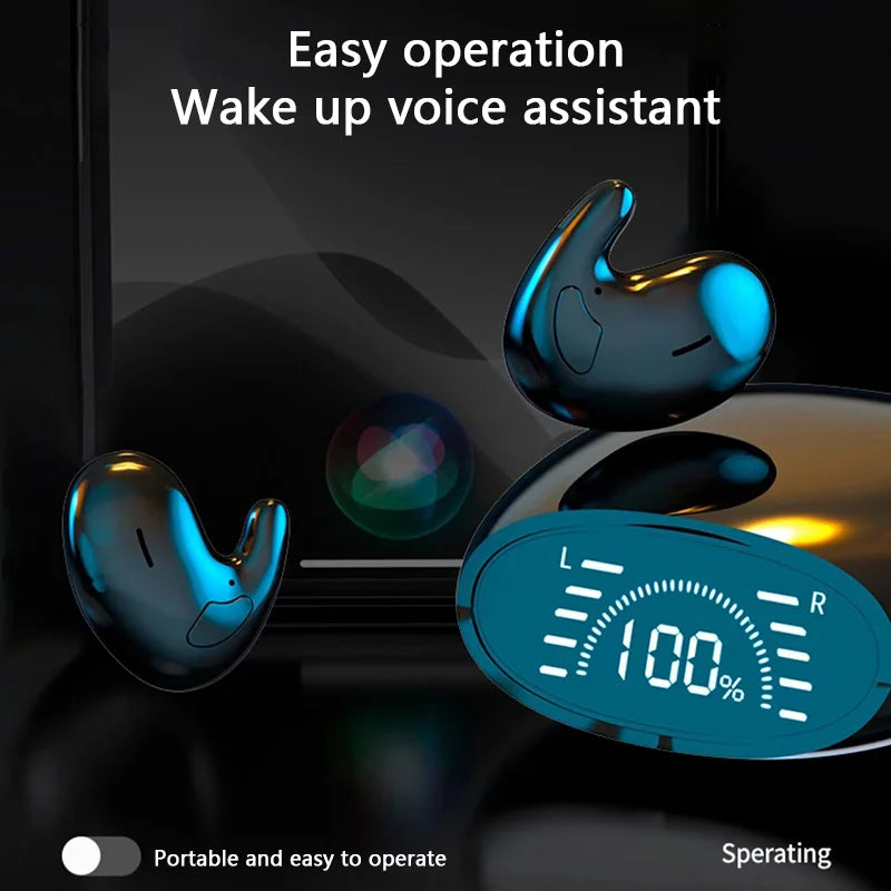 VIVO Sleep Invisible Earbuds Tiny Headphones Hidden Noise Cancelling Wireless Headsets Sports Stereo Bluetooth 5.3 Earphone