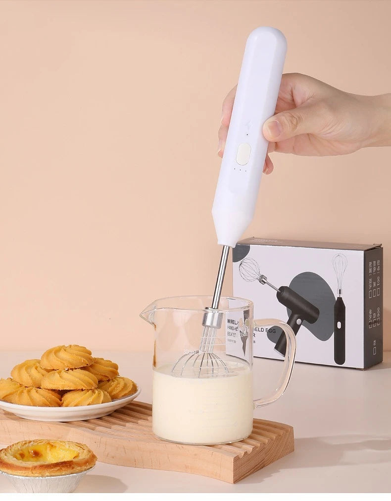 Sistema Batidor Inalámbrico Multiusos | Batidora de Mano Compacta con Espumador de Leche y Agitación Automática para Repostería, Café y Nata
