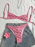 "Conjunto de bikini sin tirantes nuevo 2025 - Traje de baño sexy de dos piezas con espalda descubierta y lazo frontal para mujer"