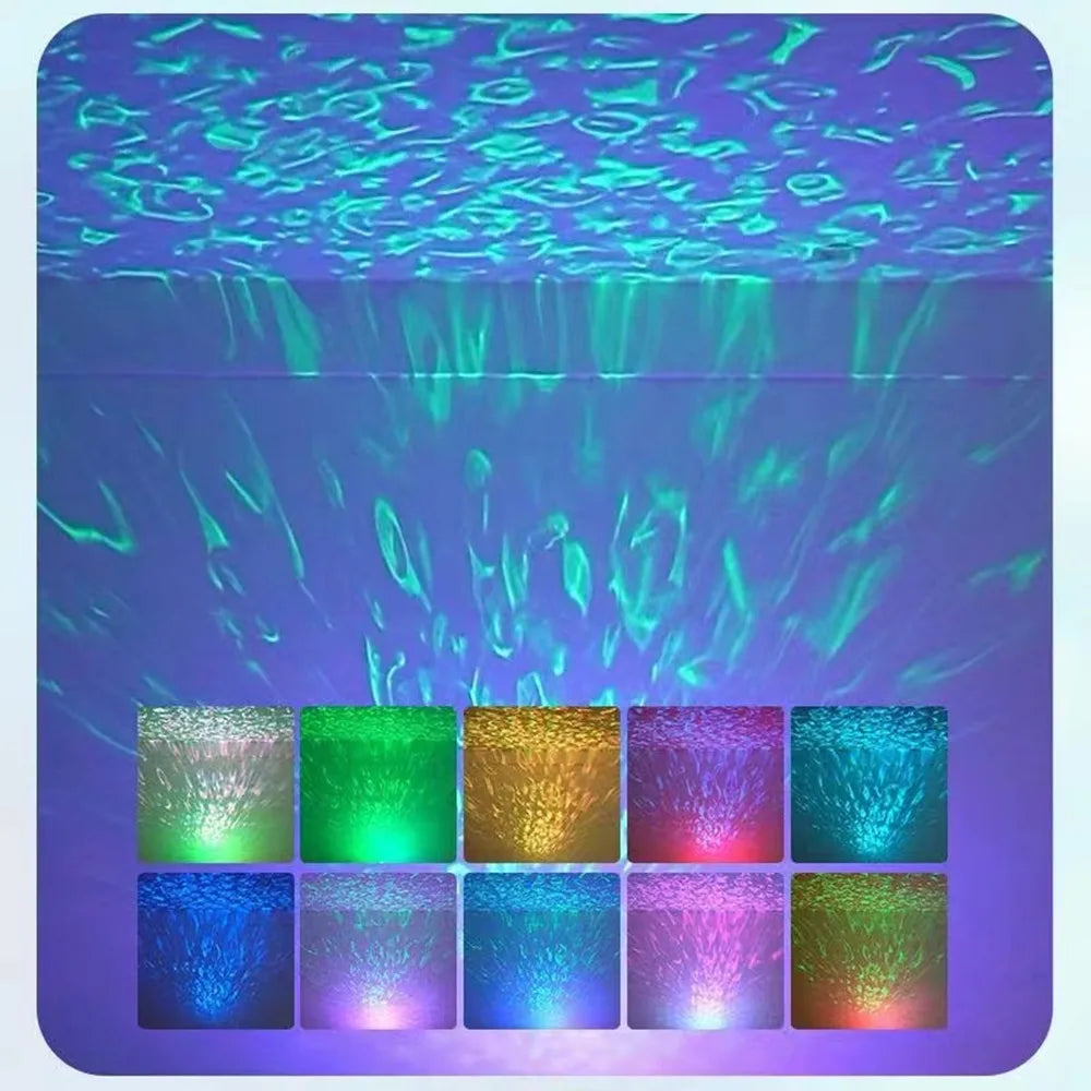 USB Galaxy Aurora Projector – RGB 360° Rotating Night Light with Remote
