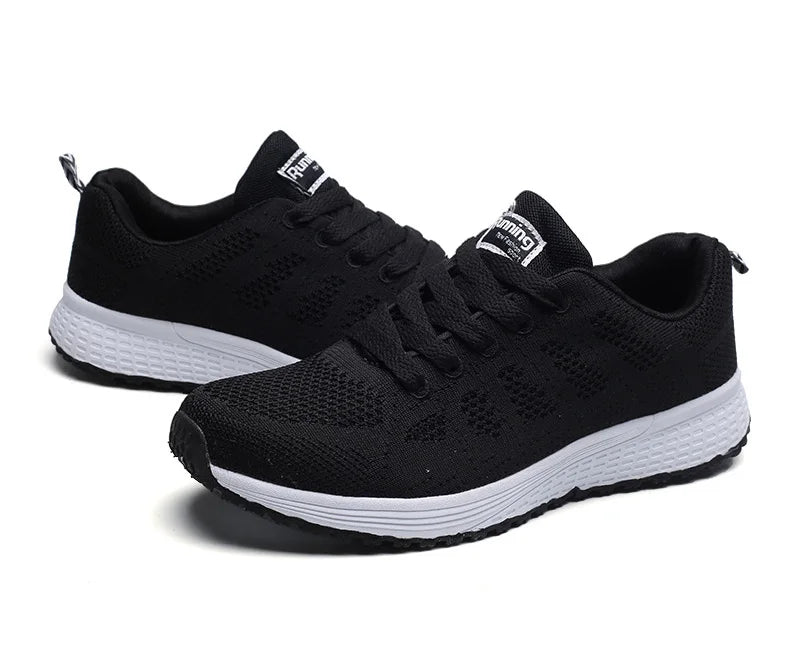 Women's Breathable Mesh Walking Sneakers – Lightweight Casual Flat Shoes
