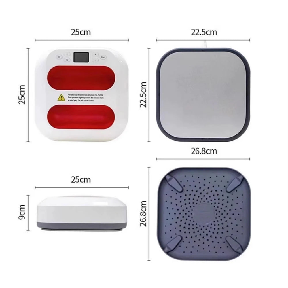 Large Format Heat Press Machine 22.5x22.5cm | Digital Temp & Time Control | for T-Shirt, Sublimation, HTV, DIY Crafts