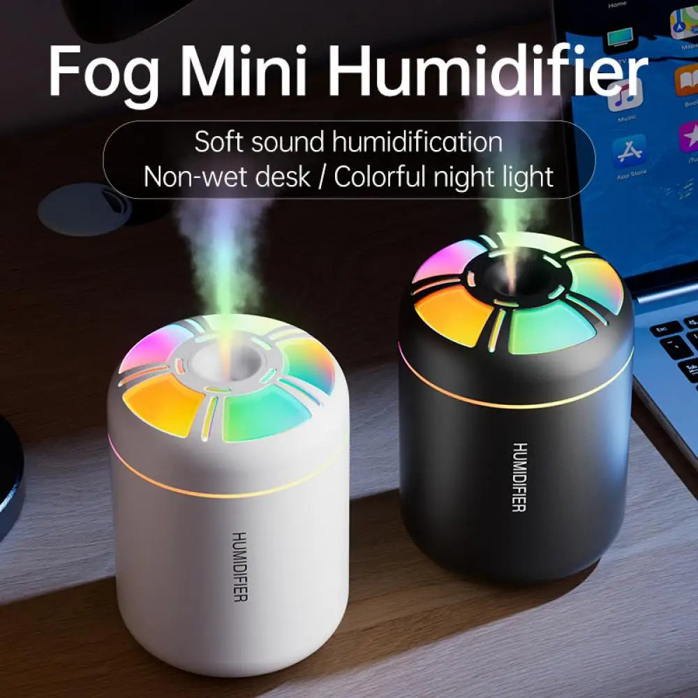 Diffuseur d'arômes et humidificateur USB 180 ml – Brumisateur d'huiles essentielles avec lumières d'ambiance colorées