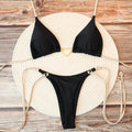 Conjunto de bikini sexy brasileño para mujer, top triangular con cuello halter, tanga inferior, traje de baño de dos piezas, traje de baño de corazón, ropa de playa de verano