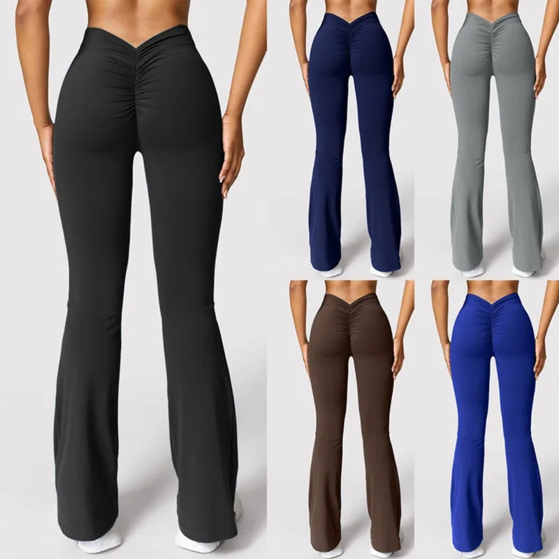 Legging taille haute à dos en V push-up – Pantalon extensible pour le sport et le fitness