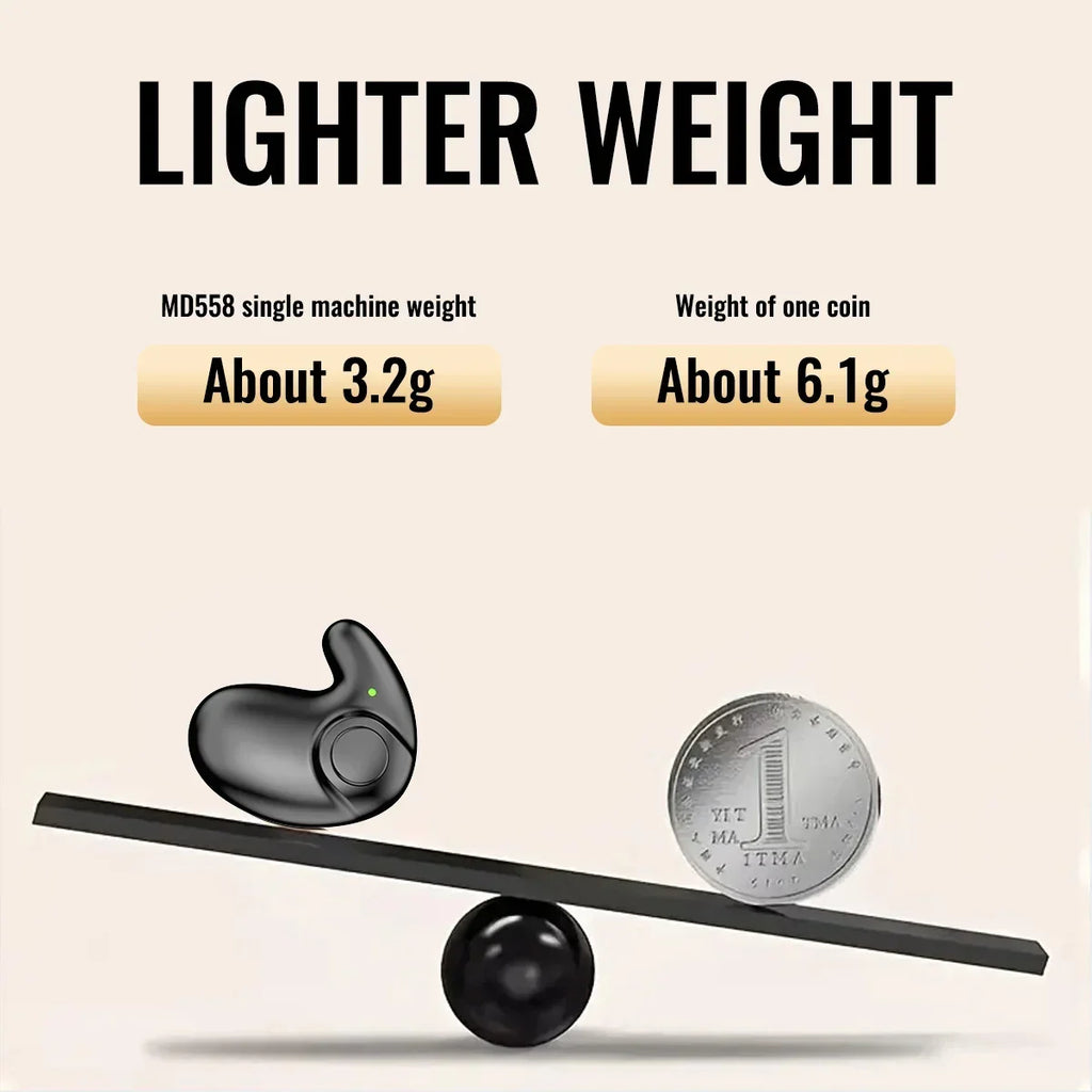 TWS Bluetooth 5.3 Invisible Sleep Earbuds – Wireless Waterproof Sports Headphones with Noise Reduction