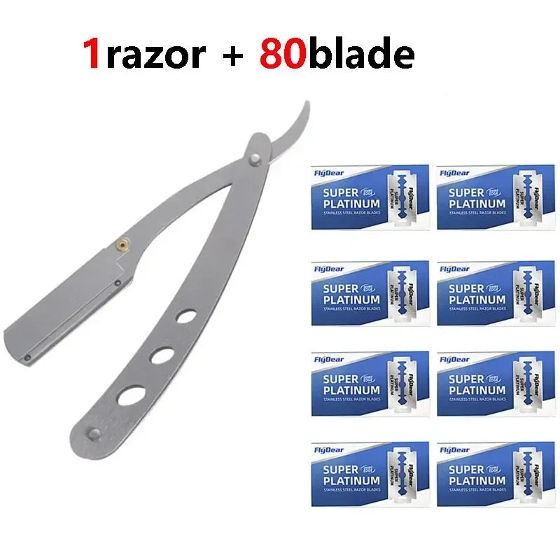 Professional Folding Straight Razor for Men – Stainless Steel Barber Shaving Razor with Blade for Beard Grooming