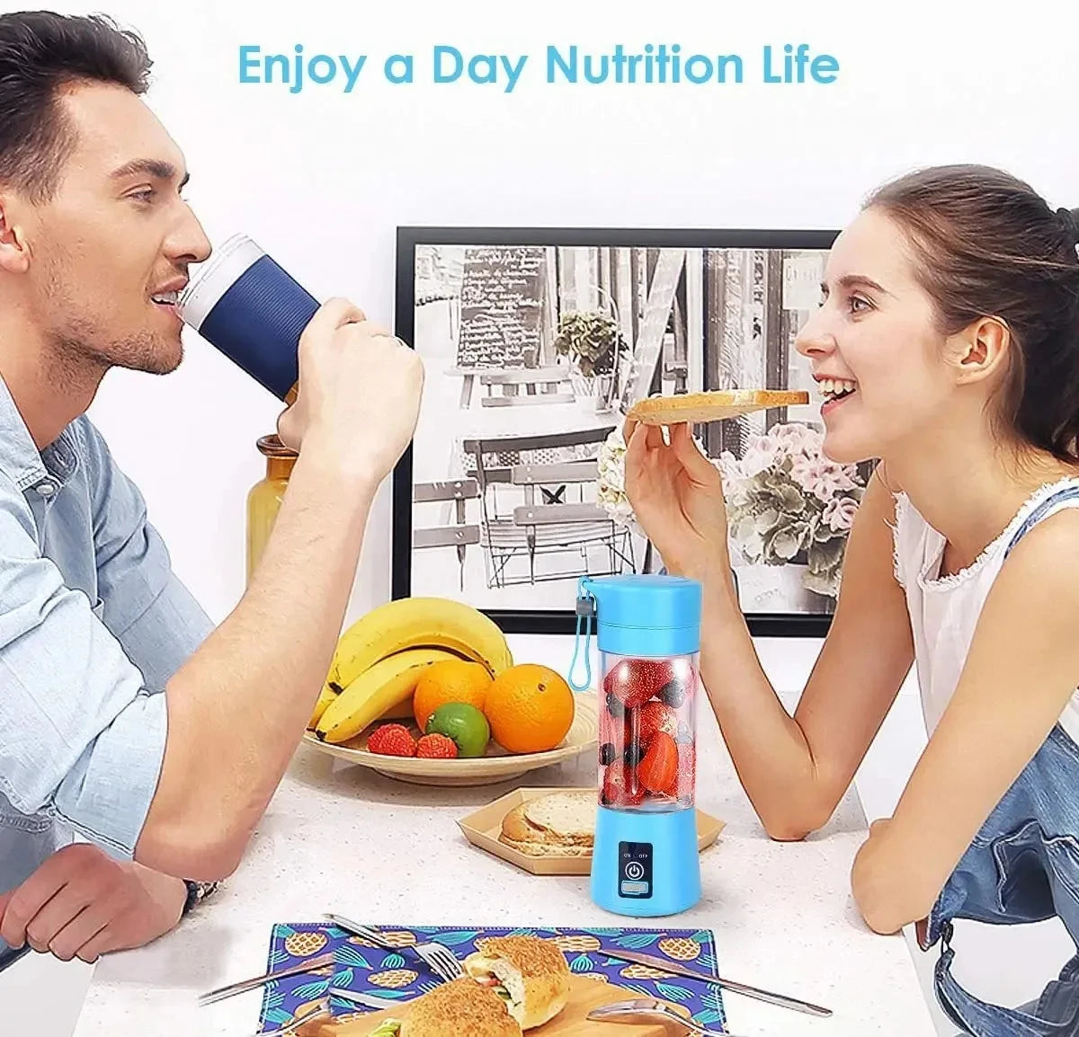 Nuevo exprimidor eléctrico portátil, mini licuadora recargable, batidora de frutas, máquina para hacer batidos para el hogar y la cocina
