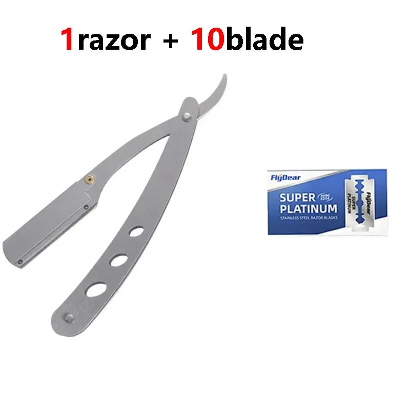 Professional Folding Straight Razor for Men – Stainless Steel Barber Shaving Razor with Blade for Beard Grooming