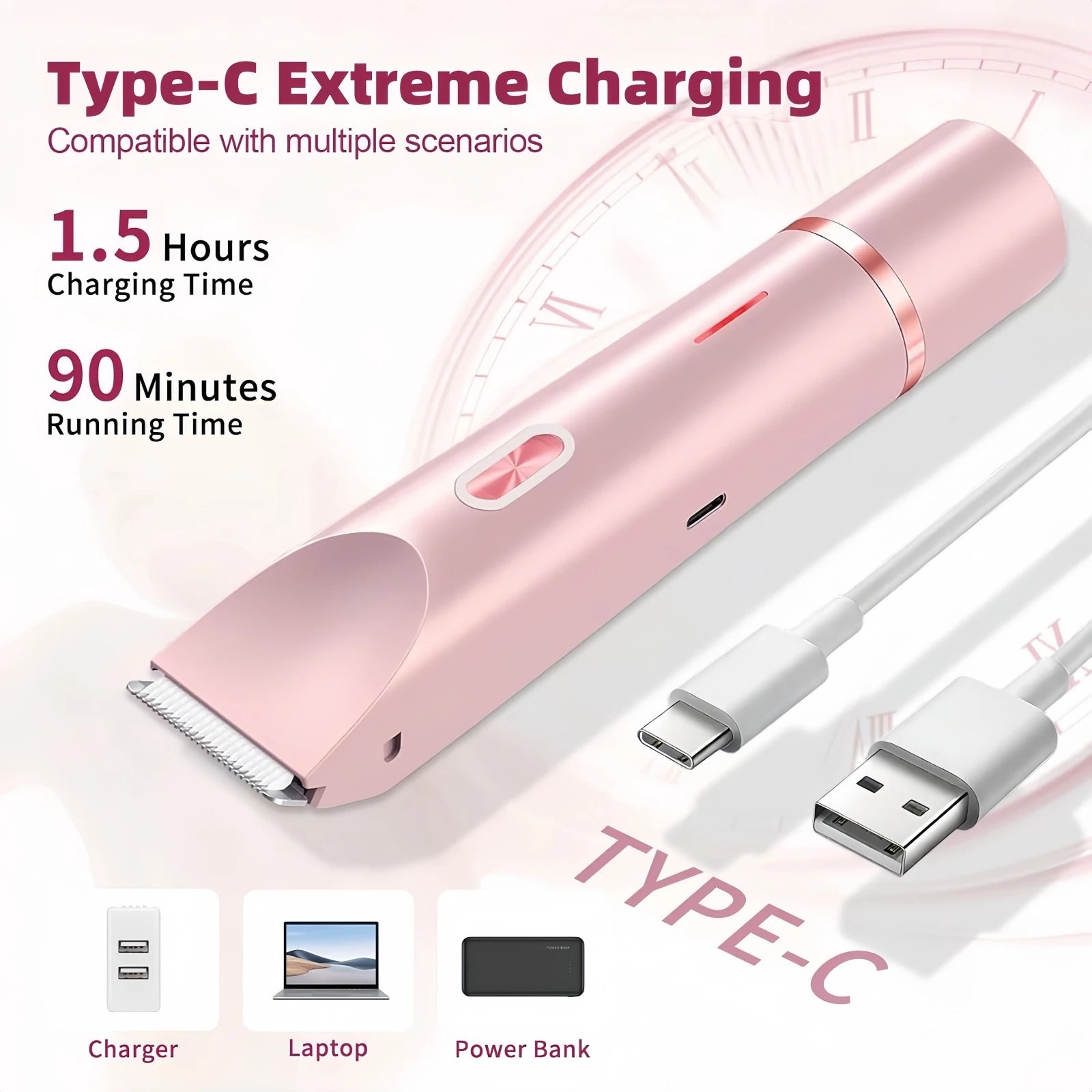 Bikini Trimmer for Women, 2 in 1 Dual Head Bikini Shaver & Body Shaver, Cordless & Waterproof Painless Electric Hair Removal