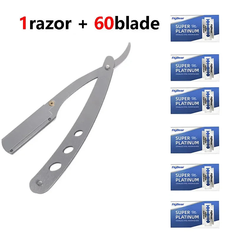 Professional Folding Straight Razor for Men – Stainless Steel Barber Shaving Razor with Blade for Beard Grooming