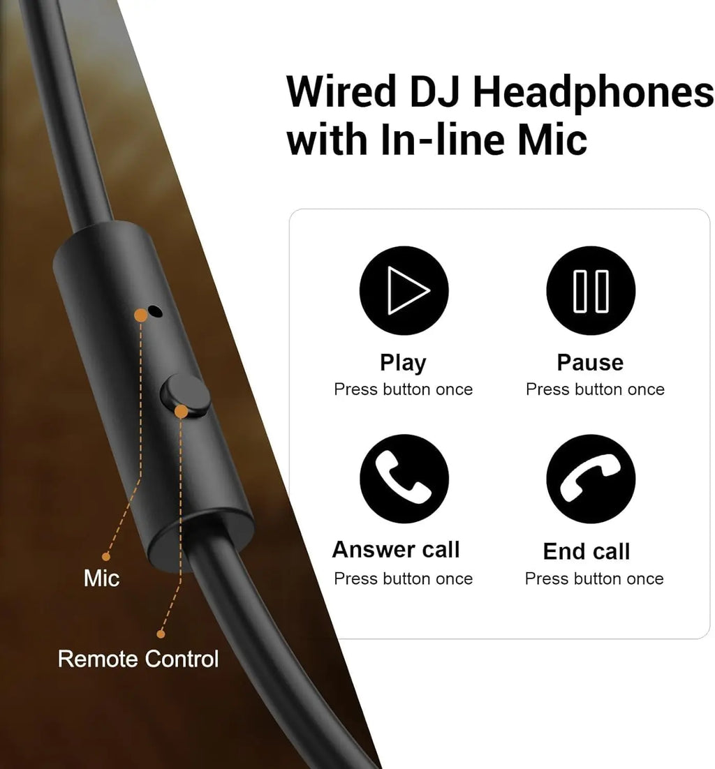 OneOdio Pro Wired Studio Headphones – Over Ear DJ & Gaming Headset with Microphone