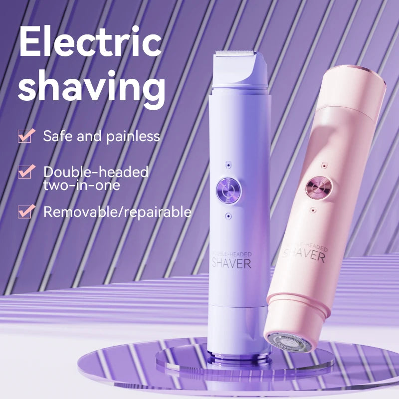 Women Electric Epilator – Rechargeable Dual Head Hair Removal Device for Body Grooming & Smooth Skin Care