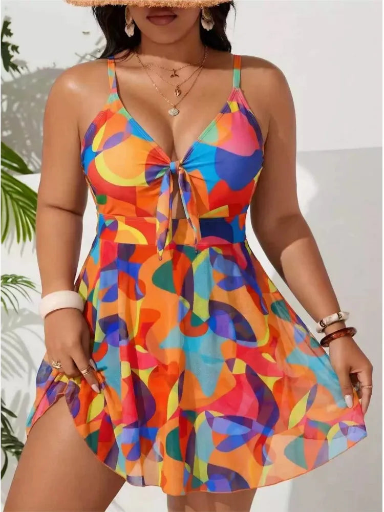 Bikini de talle alto de talla grande para mujer, traje de baño Push Up de talla grande 2026, verano, mujer, traje de baño de talla grande con control de abdomen, conjuntos de bikini