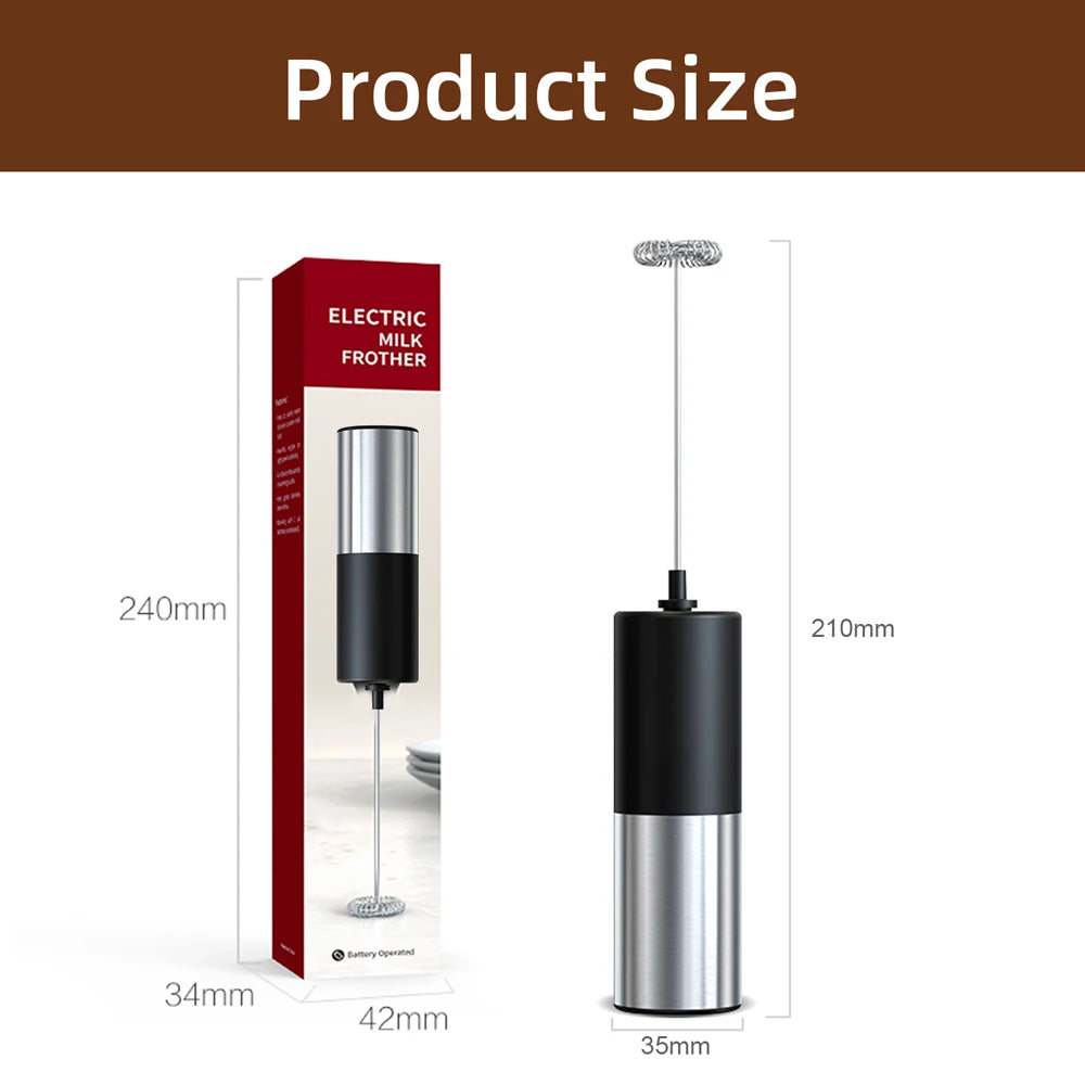 Espumador de leche eléctrico Batidor mezclador para café, mezclador de bebidas portátil eléctrico mini espumador a pilas