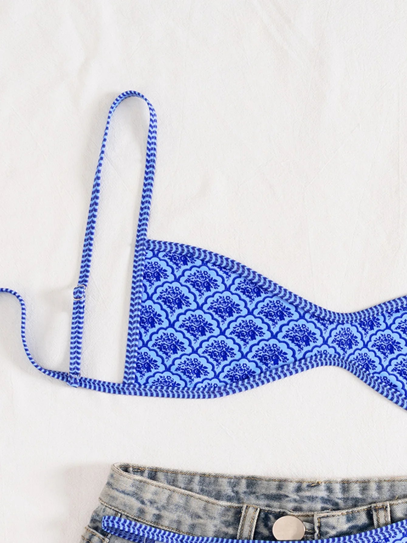 "Conjunto de bikini sin tirantes nuevo 2025 - Traje de baño sexy de dos piezas con espalda descubierta y lazo frontal para mujer"
