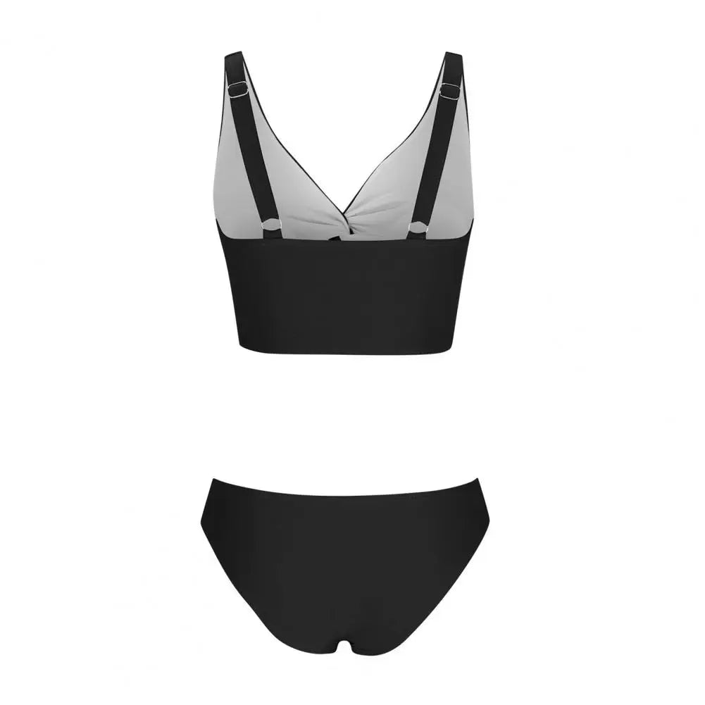 Sexy Knot Twist Bikini Set Women Adjustable Tankini Top Thong Swimsuit High Waist Beachwear 2026 Summer Swimwear