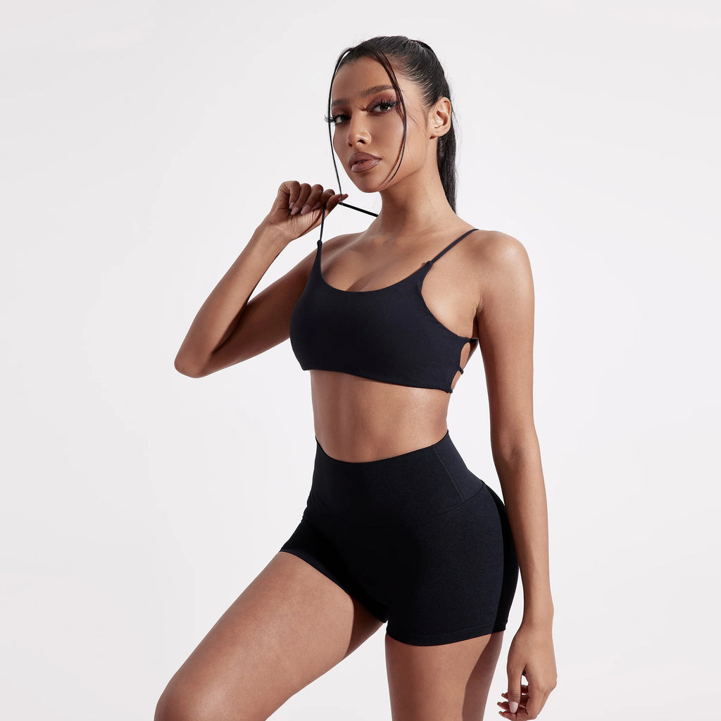Brassière de sport femme dos croisé – Haut de fitness et yoga haute résistance avec coussinets de poitrine