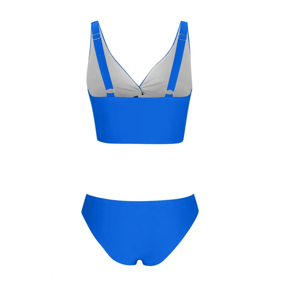 Sexy Knot Twist Bikini Set Women Adjustable Tankini Top Thong Swimsuit High Waist Beachwear 2026 Summer Swimwear