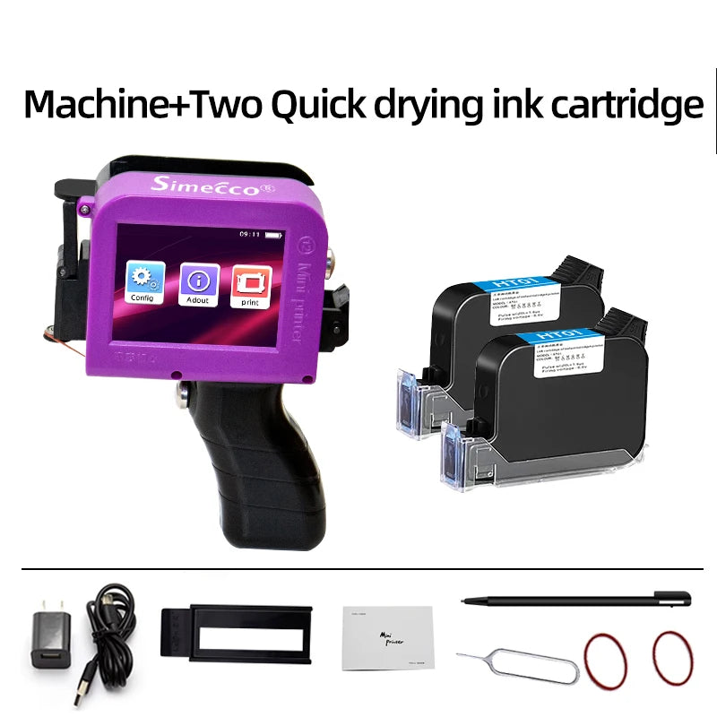 Small Portable Handheld Inkjet Label Printer QR Code Logo Date Text Intelligent Printing Equipment Metal Plastic Permanent Color